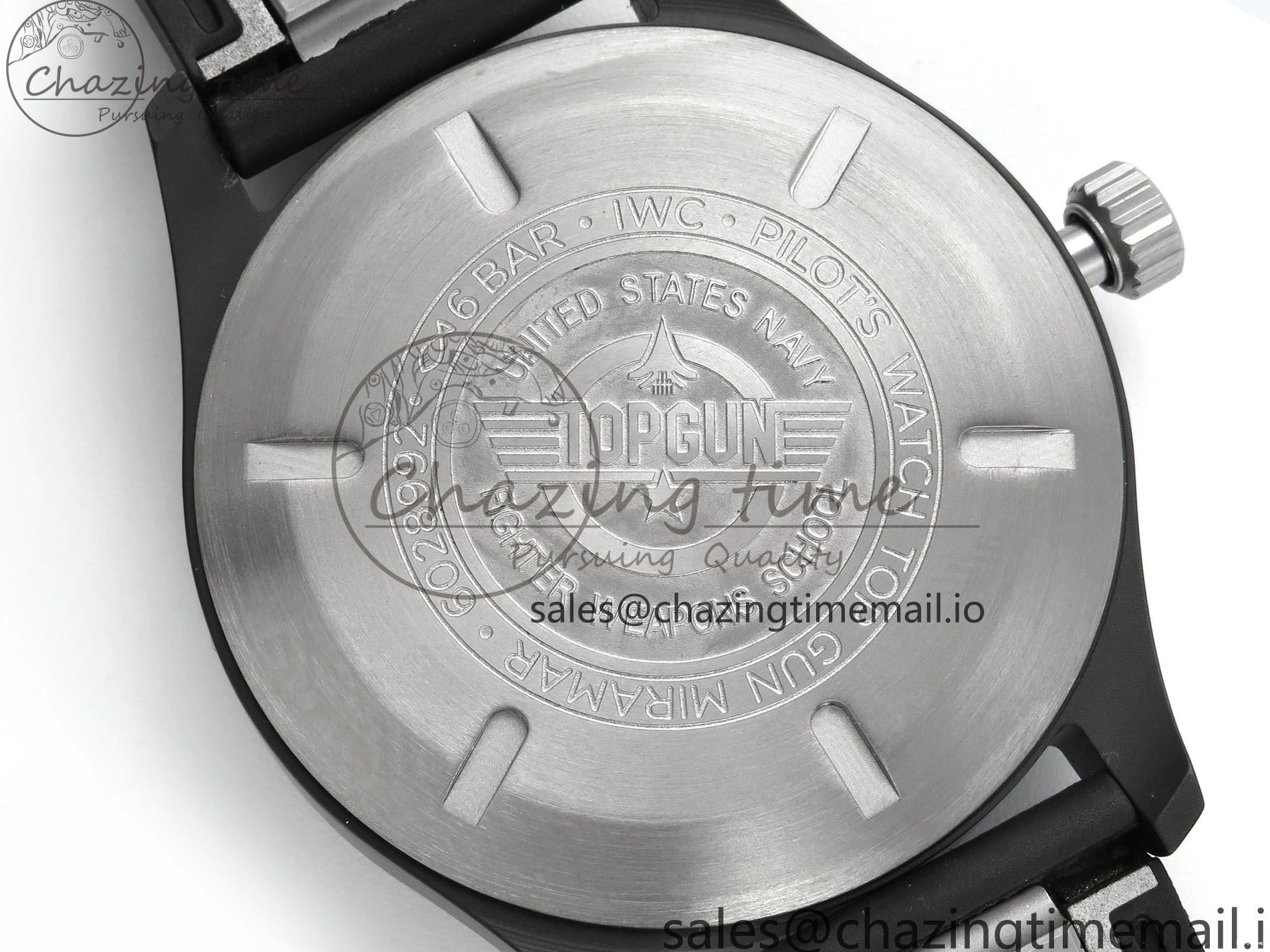 MIROTIME 0402 Pilot Top Gun IW326901 M+F 1:1 Best Edition Black Dial on Black Rubber Strap A SportInspired 6999